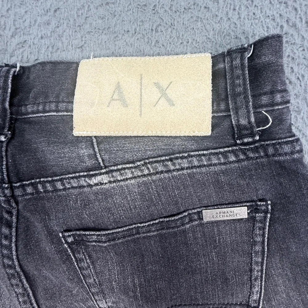 Armani Exchange Jeans Mens 28 Black‎ Straight Leg Faded Denim 6YZJ16 Z2CRZ